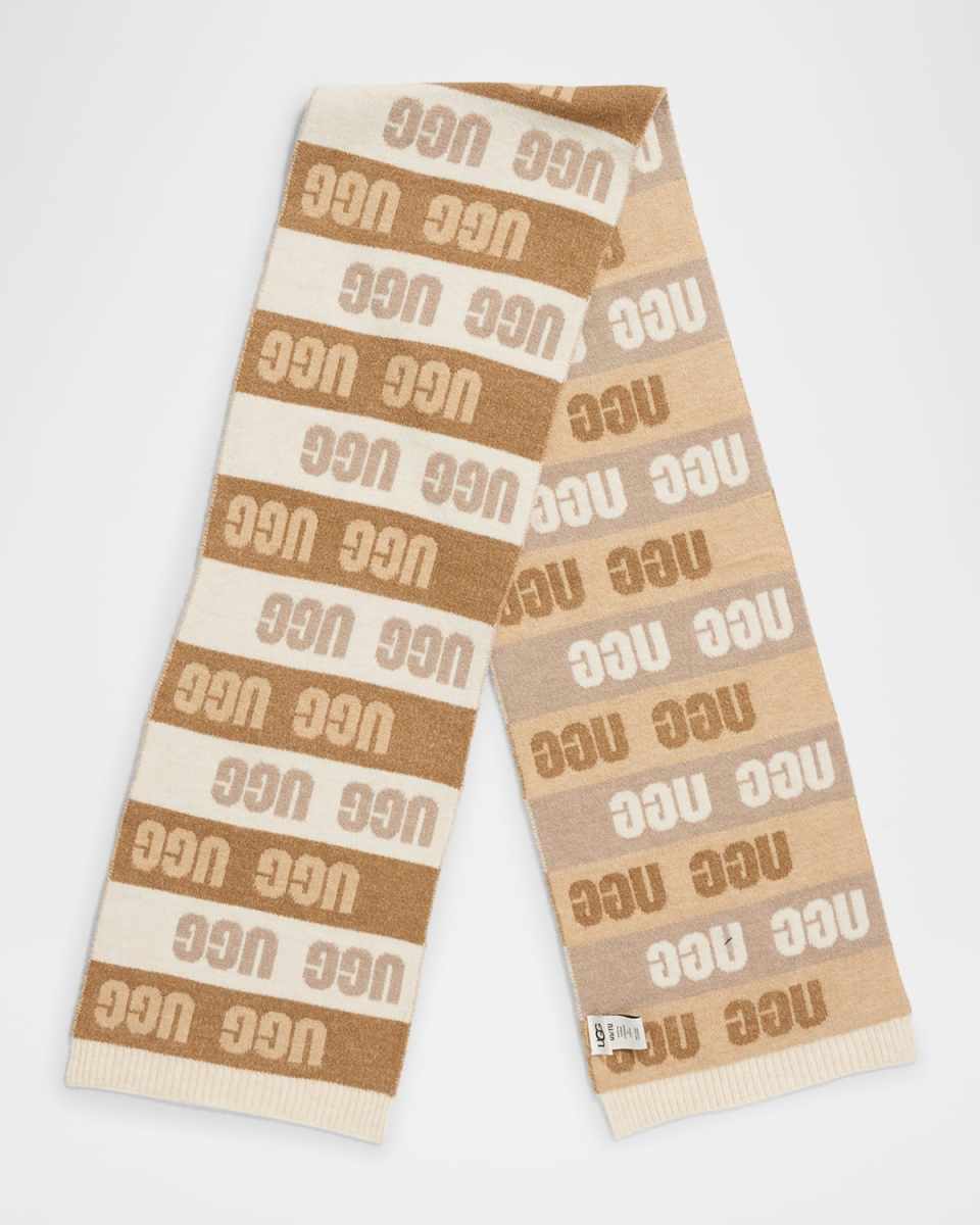 Logo Graphic Striped Scarf